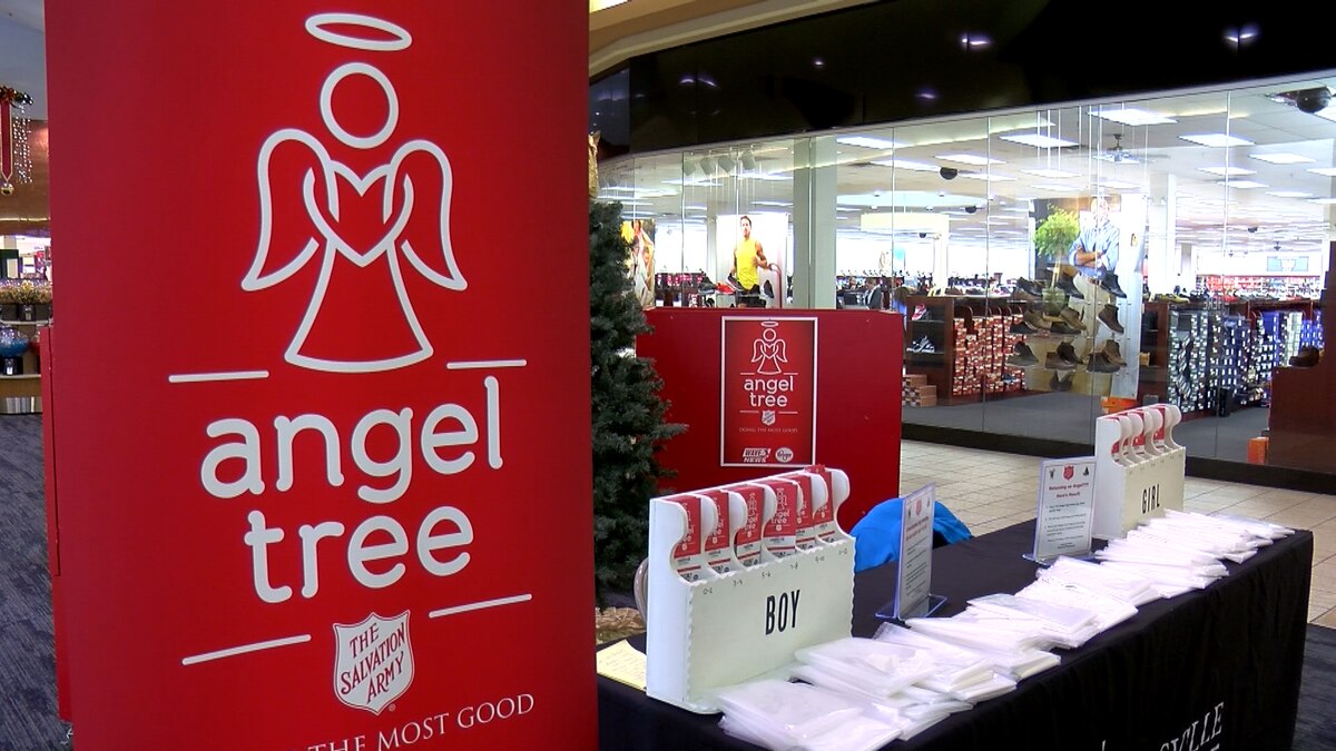 Angel Tree station setup at mall