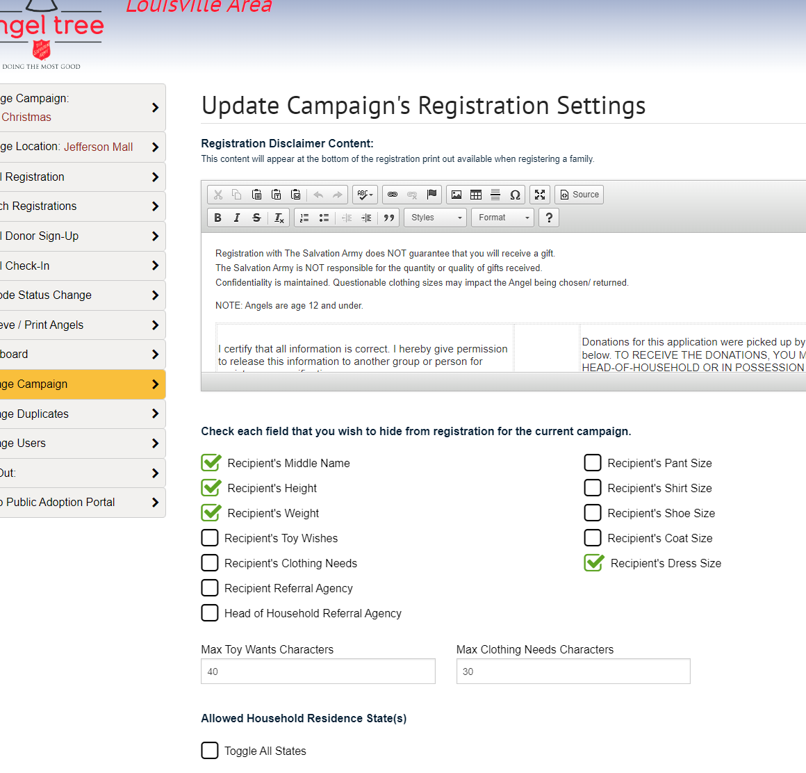 Campaign customization features 
